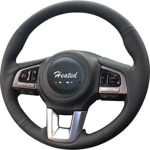 Heated car covers for Subaru outback Microfiber leather On Car Steering Wheel Cover braid on the steering wheel