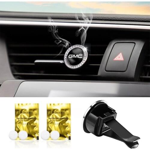 Auto Logo Interior Car Air Freshener Vent Clip Outlet Solid Flavoring Perfume For GMC Savana Graphyte Yukon Envoy Granite Hummer