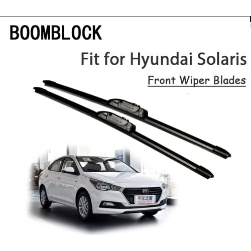 BOOMBLOCK Car Rubber Front Windshield Cleaning Wiper Blade For Hyundai Solaris 2017 2016 2015 2014-2010 Accessories