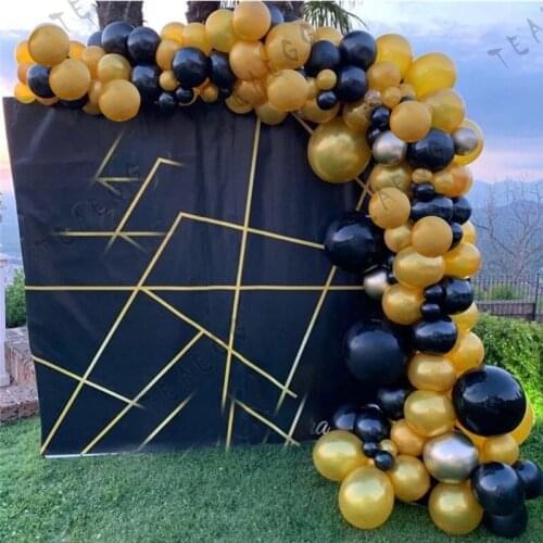 Kids Happy Birthday Party Decoration Balloon Garland Black Pearl Gold Balloons Baby Shower Wedding Decoration Supplies Adult