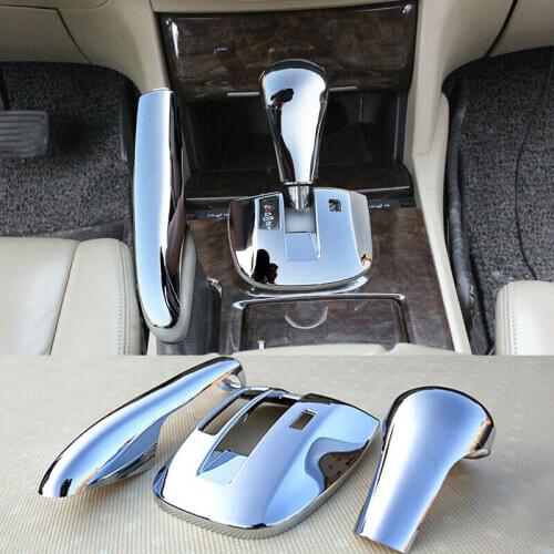 FOR Honda Accord 8th 2008-2012 ABS chrome central console Gear shift trim 3pcs