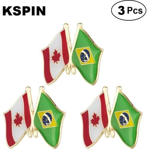 Canada & Brazil Frendship Lapel Pin Brooches Pins Flag badge Brooch Badges