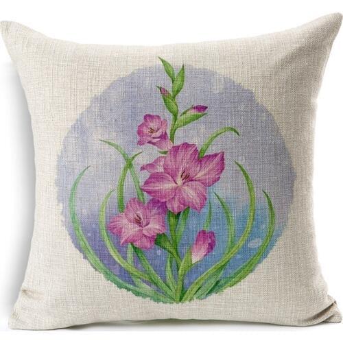Hot Sale Pillow Covers Fresh Hand-Draw Series Floral Pattern Hot Sell45X45CM Linen Pillow Cover\Home Decorative Linen Cushion