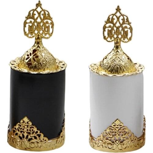 Nordic Ceramics Incense Burner Holder,Metal Arabic Style Incense Burner,for Home Decorative,Luxury Ornaments