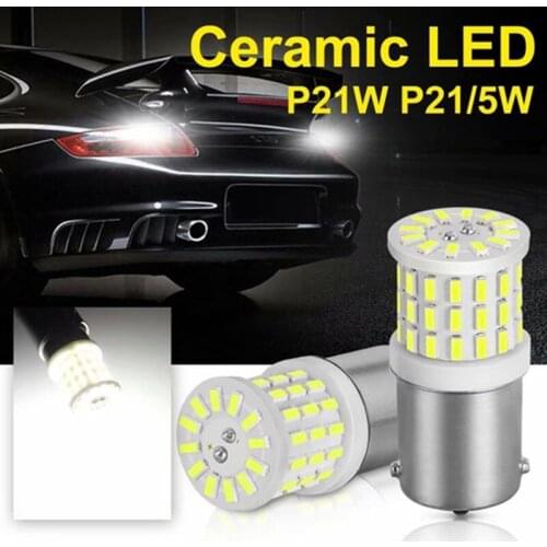 1Pc Ceramic LED 1156 BA15S P21W 1157 BAY15D P21/5W LED Bulbs R5W R10W Car Turn Signal Brake Lights White Red Yellow 12V