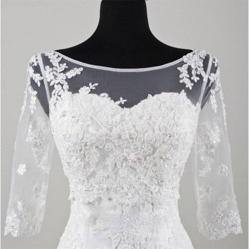 Elegant Sheer Bridal Lace Jacket Batesu Long Sleeves Appliques Wrap Sheath Bridal Bolero Custom Made High Quality Jacket