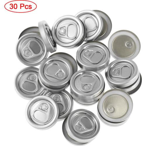 30Pcs Water Bottle Lids Pull Ring Lid Top Beer Jar Caps Aluminum Home Brewing Storage Covers Pull Stopper Cover for Beer Canning