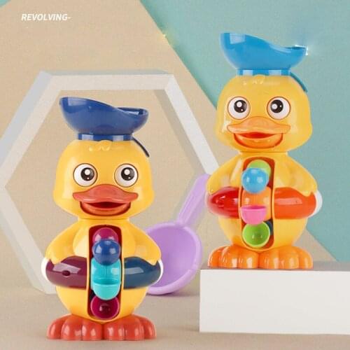 Summer Kids Shower Bath Toys Cute Yellow Duck Waterwheel Toys Baby Faucet Bathing Water Spray Tool Dabbling Toy Baby Toys