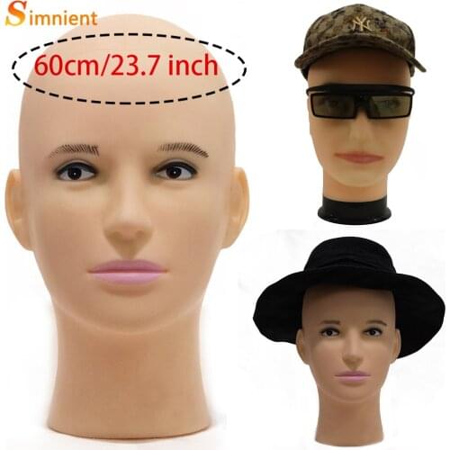 23.5” Male Maniquin Heads Wig Stand For Hat Display Stand Good Header Mannequin Dummy For Hats Wig Holder With Adjustable Tripod
