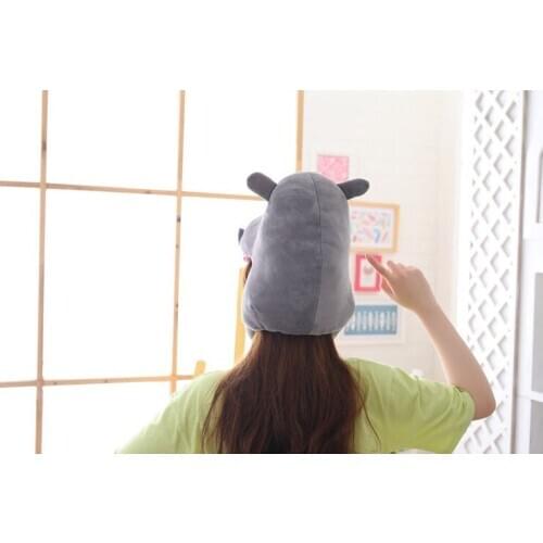 PP cotton toy plush hippo Cartoon hippo hat Photos props Cosplay party headwear