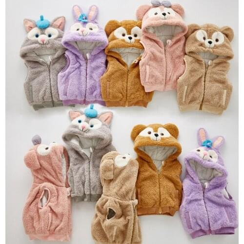 Cute Childrens Animal Vests 2018 New Winter Thick Warm Girls Fleece Cotton Vest Fashion Kids Vest Boys Outwear Clothes