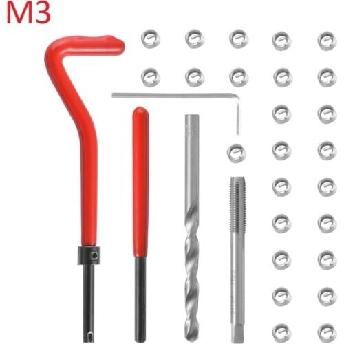 30 pcs M3 Car Engine Block Restoring Damaged Thread Repair Tool Kit for Helicoil Car Repair Tools Coarse Crowbar