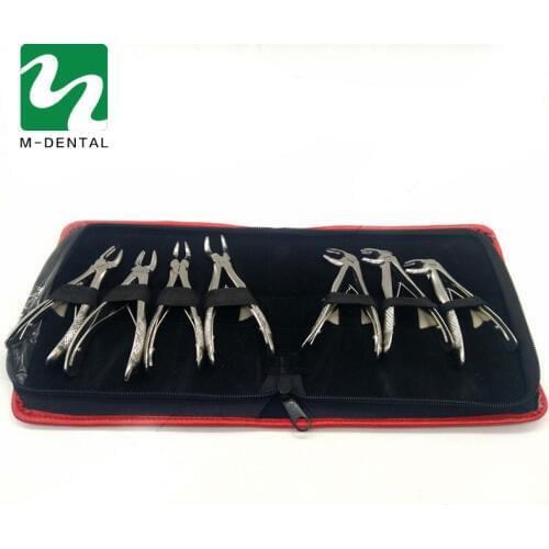 7pcs/set Stainless Steel Dental Forceps Childrens Tooth Extraction Forceps Pliers Kit Orthodontic Dental Lab Instruments Tools