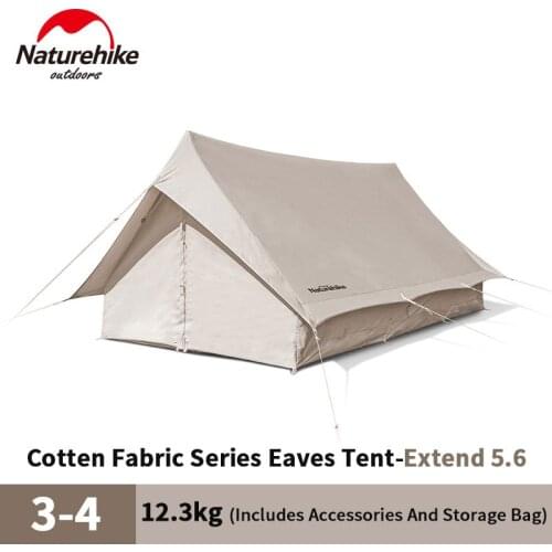 Naturehike Extend5.6 Outdoor Cotton Eaves Tent 3-4 Persons Tent Waterproof Camping Hiking Family Party Cabin Tent