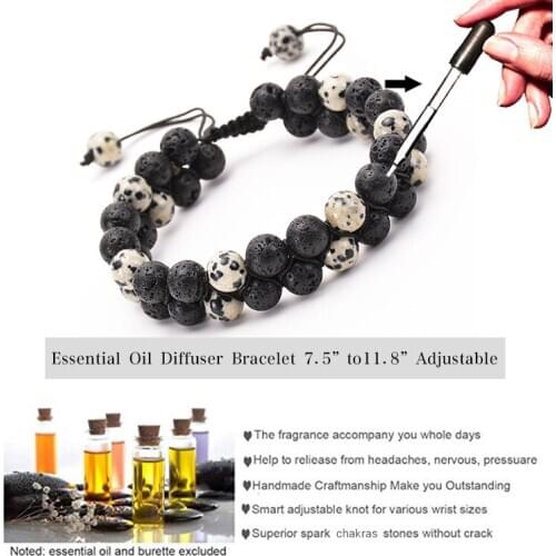New Style Double-row Bracelet With Natural Stone Leopard Australian Zebra Stone Beaded Charms Adjustable Bangle For Girls Gift