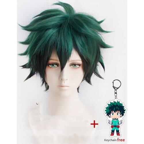 My Hero Academia Izuku Midoriya Wig Boku No Hero Academia/Academy Cosplay Hair Izuku Midoriya Deku Wig Cosplay Wig + Keychain