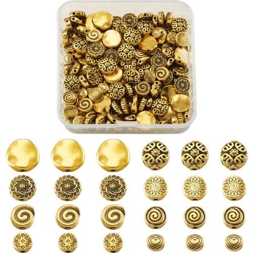 1Box Tibetan Style Alloy Flat Round & Oval Spacer Beads Bracelet Necklace Jewelry Findings Accessories Decor