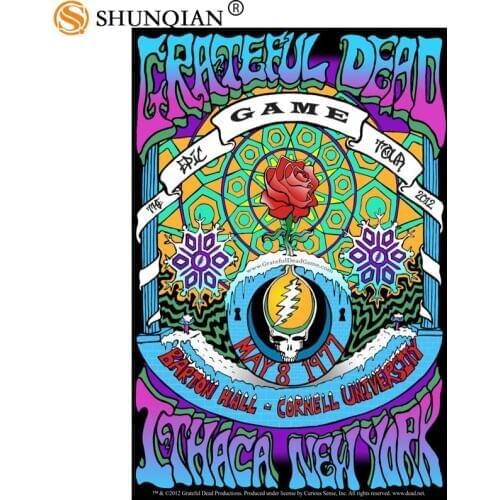 Custom Grateful Dead Poster Home Decoration Fashion Silk Fabric Wall Poster Custom Poster Print More Size