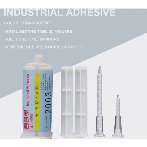 Transparent high viscosity epoxy resin AB adhesive High strength weather resistant glue for Ceramic stone metal fiber jewelry