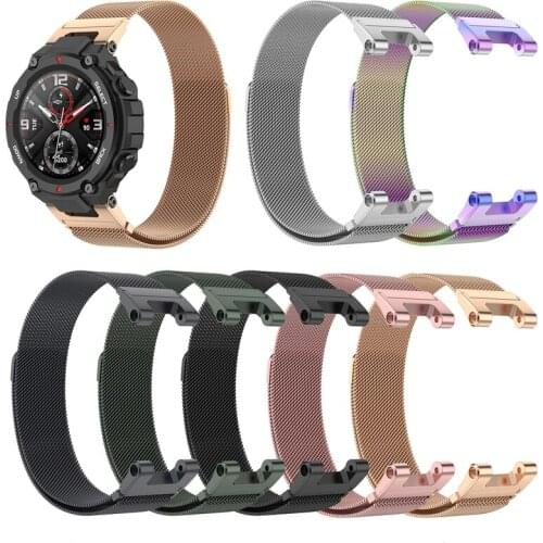 Stainless Metal Band for Huami Amazfit T-Rex Replacement Straps For T-Rex Pro Smart Watch Bracelet Steel Wrist Strap