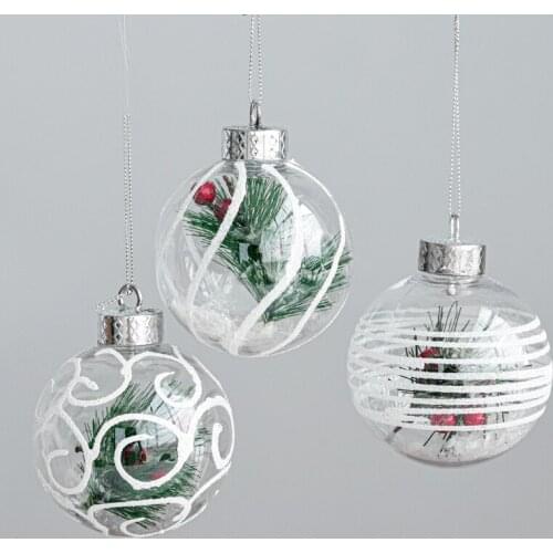 Christmas ball decoration drop ball built-in landscape transparent ball Tree Decoration pendant