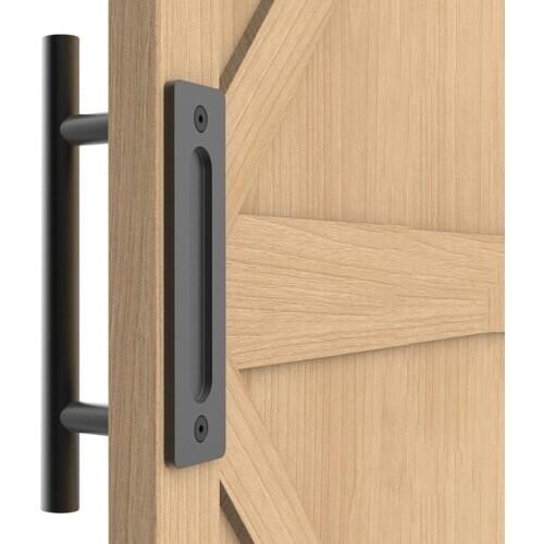 Sliding Barn Door Handle Pull and Flush Hardware Set for Barn Door Gates Garages Sheds Rustic Style