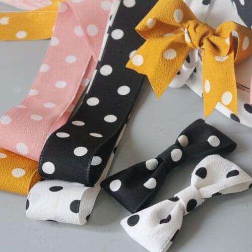 Kewgarden 1" 1.5" 25mm 38mm Dot Cotton Linen Ribbon DIY Corsage Hair Bow Sewing Accessories Handmade Tape Craft Riband 10 Yards