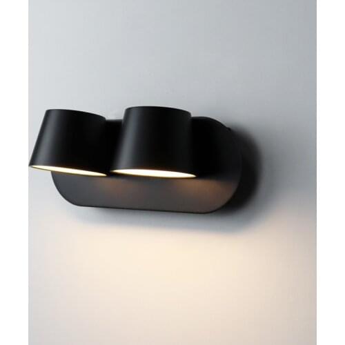 Black White Modern Led Wall Lamp Creative Rotatable Bedside Reading Lighting Fixtures on the Wall Study Aisle Bedroom