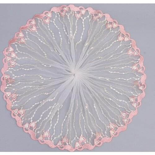 30Yards Glass Yarn Organza Embroidery Lace Trims 20cm wide Home Clothing Fabric Jewelry
