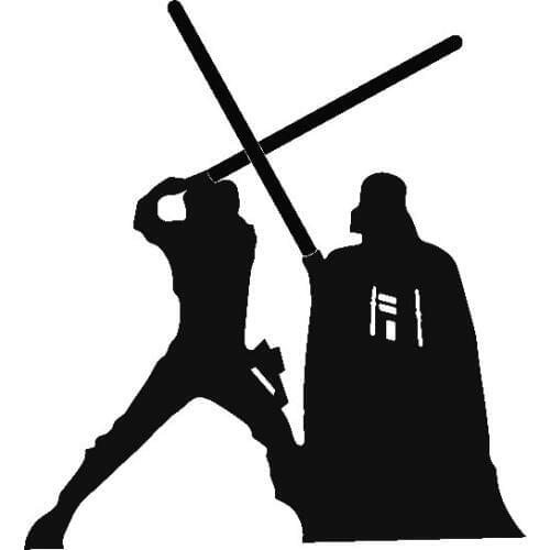 11x12cm Darth Vader & Luke Skywalker Fight Waterproof Car Window Sticker Decal Sticker Gift Vinyl Decor Removable T008