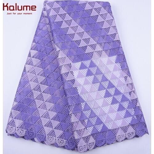Kalume High Quality African Lace Fabric Hole Guipure Cord Laces Fabric Stones Water Soluble Cord Laces For Nigerian Dress 1986