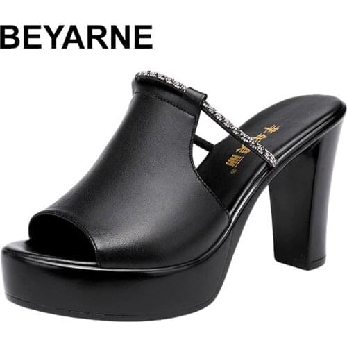 BEYARNE Fashion Footwear High Heels Thick Heels Women Summer Platform Chunky Heels Womens Sandals Peep Toe Block Heels Sandals
