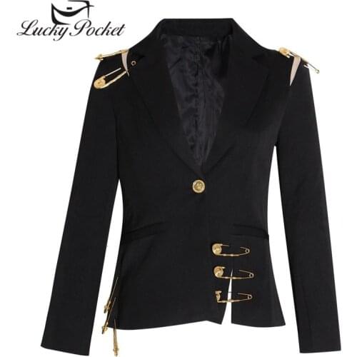 Women Spring Autumn Fashion Black Slim Blazers Ladies Solid Color Single Button Suits Female High Quality Elegant Outerwear M193