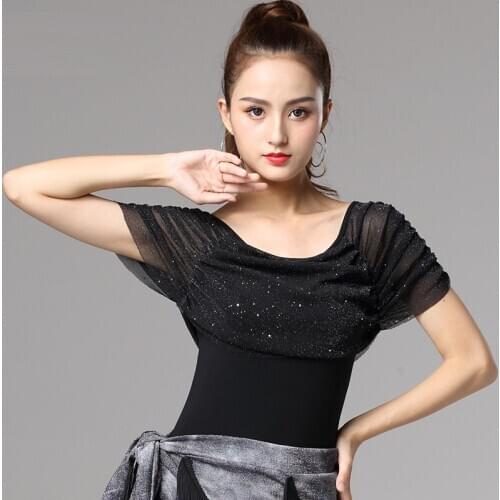 H2630 Female Adult Latin Dance Top Women Modern National Standard Ballroom Dance Professional Performance Training Lady Costumes