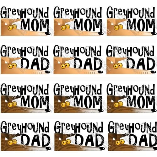 1-1/2" Cute Greyhound Printed Custom Dog Design Cartoon for DIY Crafts Hair Bow Collar Lanyard/Satin /3" Grosgrain Ribbon CA333