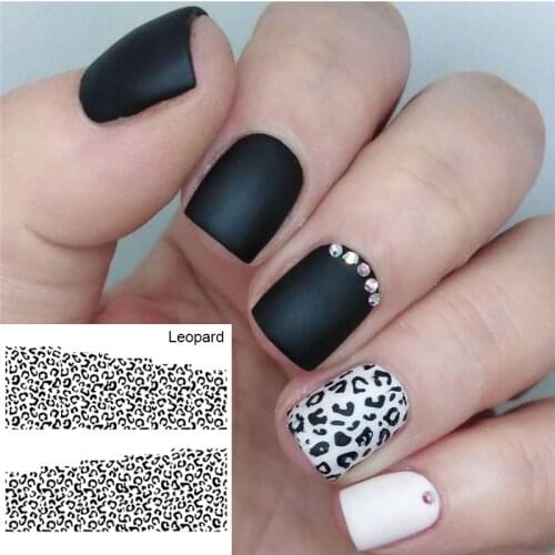 1 Sheet Black Leopard Print Nail Art Water Transfer Stickers Decals Manicure DIY Nail Art Tips Decorations Decal Accessories