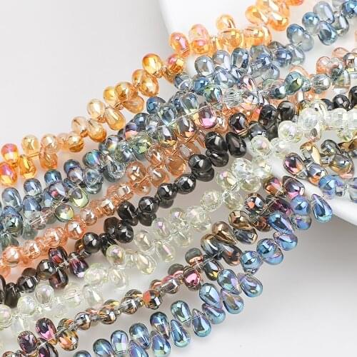 100Pcs Lampwork Glass Drop Bead DIY Making Accessories 6x9mm Austria Crystal Teardrop Pendant Crafts Meterial Jewelry Needlework