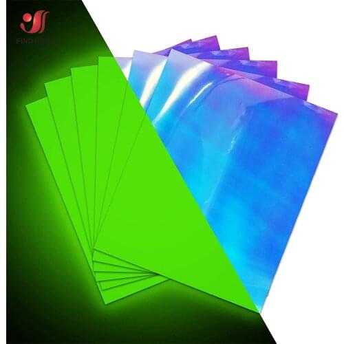 12" x 10" Green Glow In The Dark Heat Transfer Vinyl TPU Iron on T-shirts Heat Press Cricut Film HTV Printing Garment Decor DIY