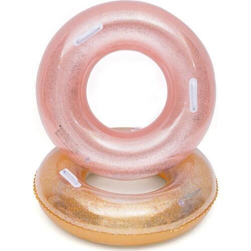 120cm Sequins Swim Ring Crystal Clear Adult Inflatable Swimming Ring Inflatable Pool Float Water Party Toy