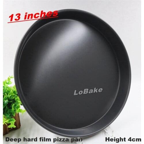 13 inches 4cm height non-stick aluminium board deep hard film round pizza pans pie pancake mold cake plate biscuit tray DIY bake