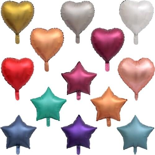 18 Inch Color Heart Shaped Valentines Day Decoration Birthday Party Balloon Five-pointed Star Wedding Aluminum Film Balloon