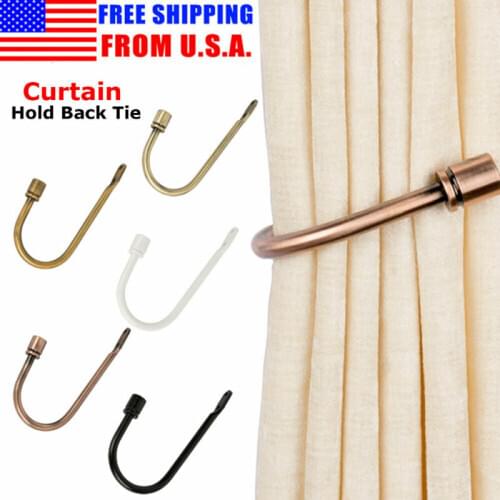 1x Curtain Tieback Hooks U Style Metal Tie Backs Modern Design Curtains Holdback Hooks Drape Holdback Tie-back Wall Hangers