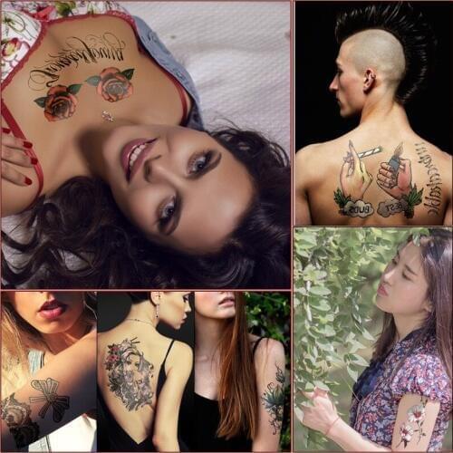 2019 Geometry cool Temporary fridge magnet Tattoo Sticker Women Minimalist lines pattern Body Art New Design Fake Men Tattoos