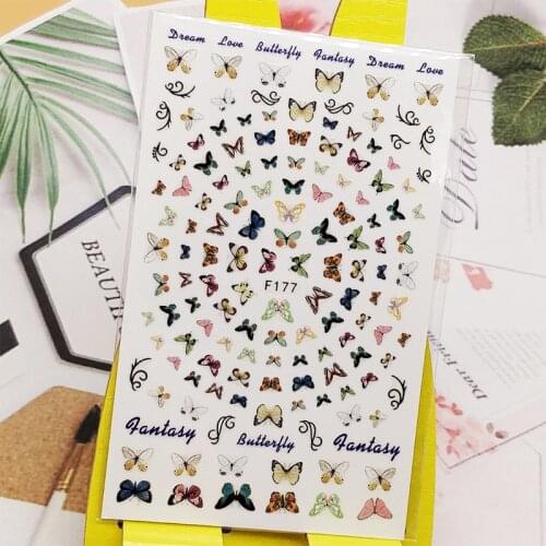 3D Stickers for Nails Colorful Butterfly Designs Nail Art Decorations Foil Decals Wraps Manicure Accessories Decoraciones