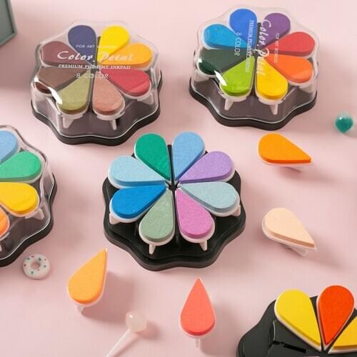 8 colors assort petal inkpads large Platter ink pad