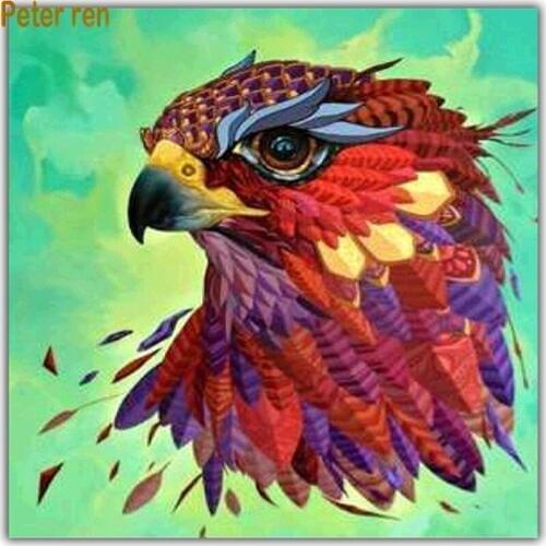 Diy Diamond painting cross stitch 3d Full diamond embroidery animal 5d round\square diamond mosaic home decor Feather eagle head