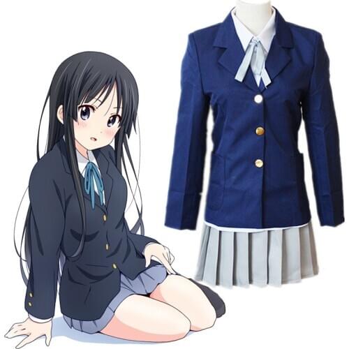 Anime K On Cosplay Costumes Mio Akiyama Cosplay Costume Uniforms Halloween Party Yui Hirasawa Azusa Nakano Women Costume