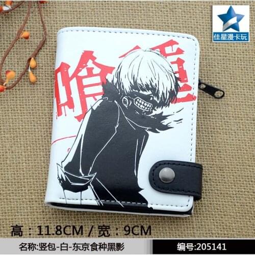Anime Tokyo Ghoul Wallet Black Kaneki Ken White Hair Anime Coin Purse