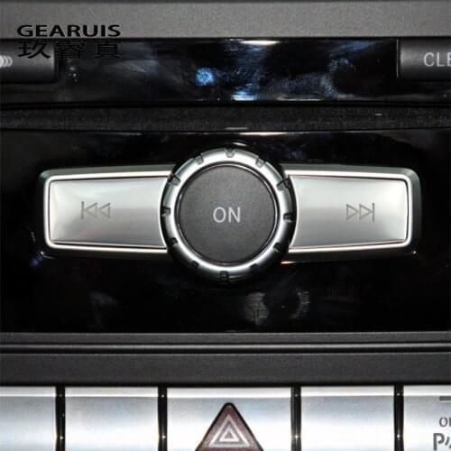Car Styling For Mercedes Benz C E Class W204 W212 GLK X204 ML Console CD Panel Switch Buttons Volume Button Covers Stickers Trim