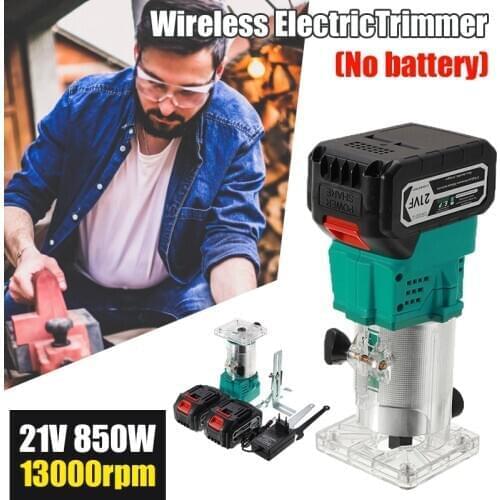 850W 21V Wireless Electric Hand Trimmer Brushless Router Wood Carving Machine Milling Machine Wood Grinding Slotting Woodworking